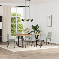 Sonata H Трапезни столове, 6 бр, светлосиви, кадифе - Scaune de dining