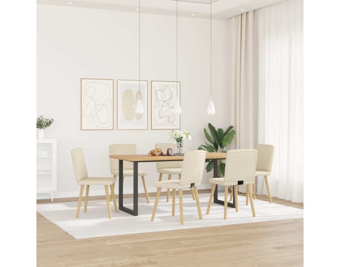 Sonata H Трапезни столове, 6 бр, тапицерия от лен