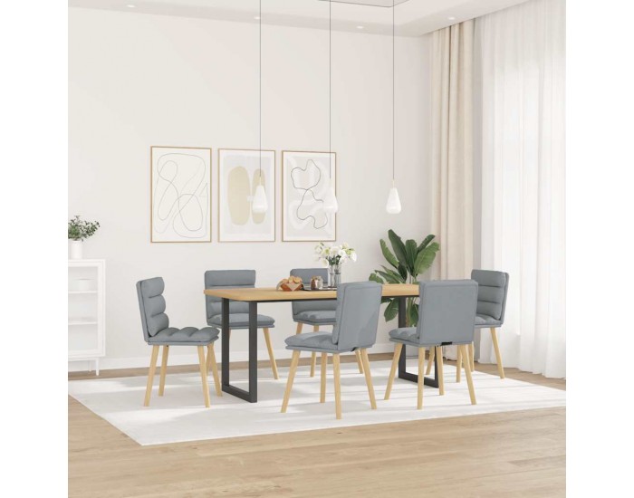 Sonata H Трапезни столове, 6 бр, светлосиви, плат