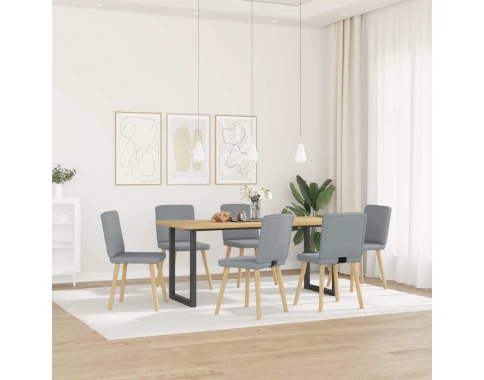 Sonata H Трапезни столове, 6 бр, светлосиви, плат