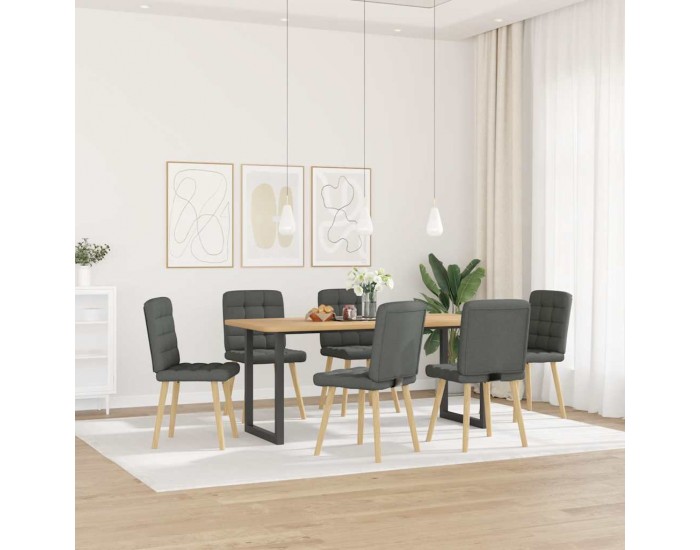 Sonata H Трапезни столове, 6 бр, тъмносиви, текстил