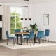 Sonata H Трапезни столове, 6 бр, сини, кадифе