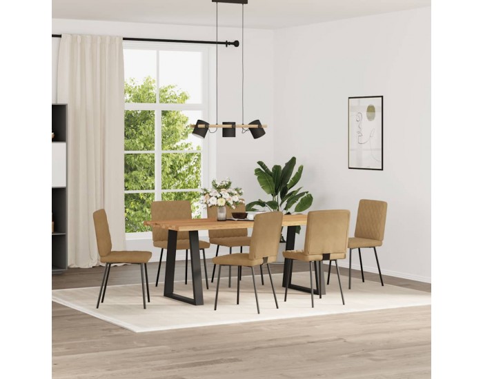 Sonata H Трапезни столове, 6 бр, кафяви, кадифе