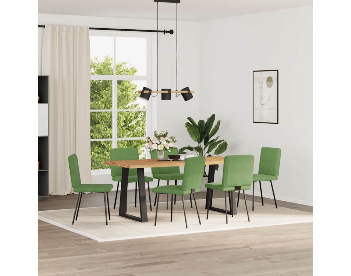 Sonata H Трапезни столове, 6 бр, светлозелени, кадифе