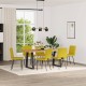 Sonata Scaune de sufragerie, 6 buc, galben, catifea