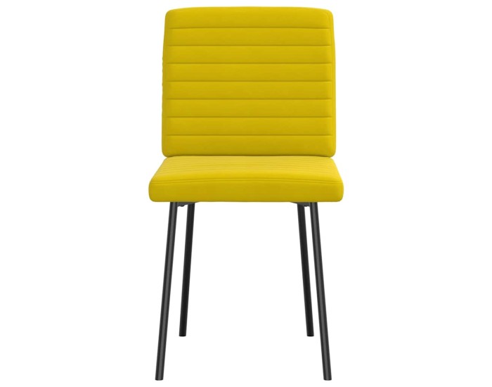Sonata Scaune de sufragerie, 6 buc, galben, catifea