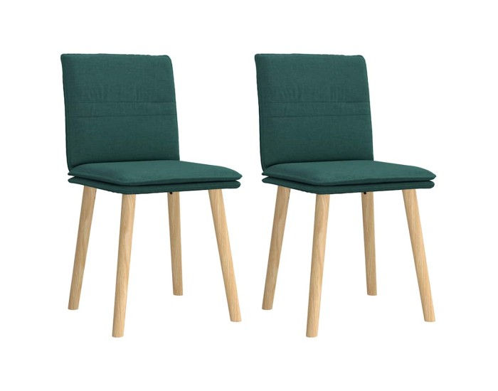 Sonata Scaune de bucătărie, 2 buc., verde închis, material textil