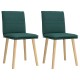 Sonata Scaune de bucătărie, 2 buc., verde închis, material textil