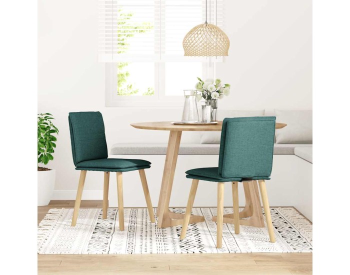 Sonata Scaune de bucătărie, 2 buc., verde închis, material textil