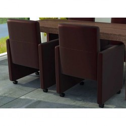 Sonata H Трапезни столове, 2 бр, кафяви, изкуствена кожа - Scaune de dining