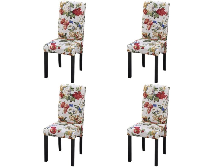 Sonata Scaune de bucătărie, 4 buc., multicolor, material textil