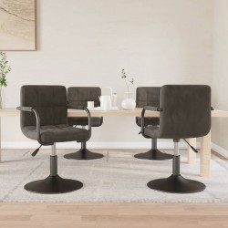 Sonata H Въртящи трапезни столове, 4 бр, тъмносиви, кадифе - Scaune de dining