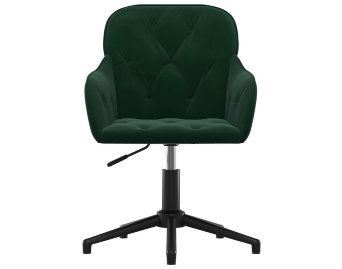 Sonata Scaune de bucătărie pivotante, 2 buc., verde închis, catifea