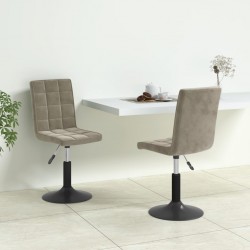 Sonata H Въртящи се трапезни столове, 2 бр, светлосиви, кадифе - Scaune de dining