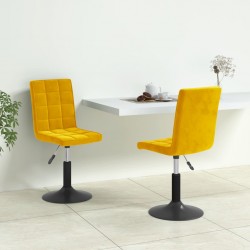 Sonata H Въртящи трапезни столове, 2 бр, горчица, кадифе - Scaune de dining
