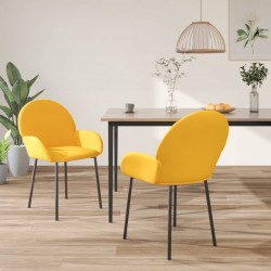 Sonata H Трапезни столове, 2 бр, жълти, кадифе - Scaune de dining