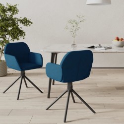 Sonata H Въртящи се трапезни столове, 2 бр, сини, кадифе - Scaune de dining