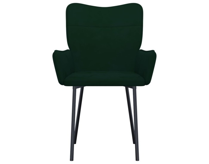 Sonata Scaune de sufragerie, 2 buc., verde închis, catifea