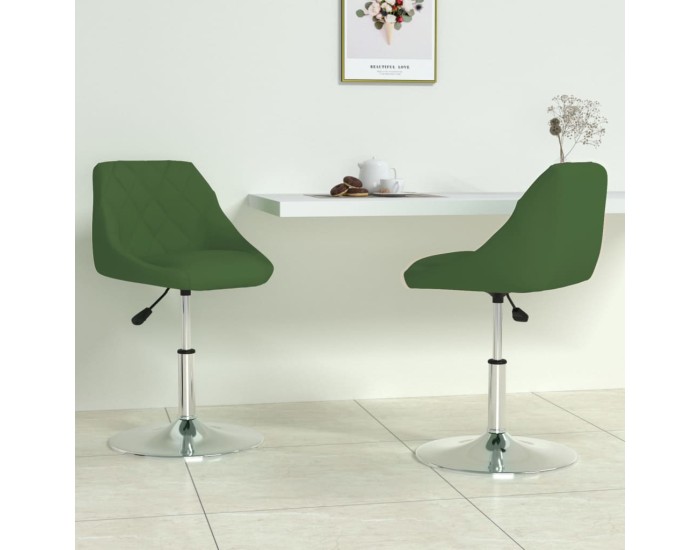 Sonata Scaune de bucătărie pivotante, 2 buc., verde închis, catifea