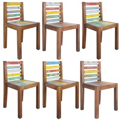 Sonata H Трапезни столове, 6 бр, регенерирано дърво масив - Scaune de dining