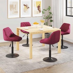 Sonata H Въртящи трапезни столове, 4 бр, виненочервени, кадифе - Scaune de dining