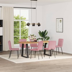Sonata H Трапезни столове, 6 бр, розови, кадифе - Scaune de dining