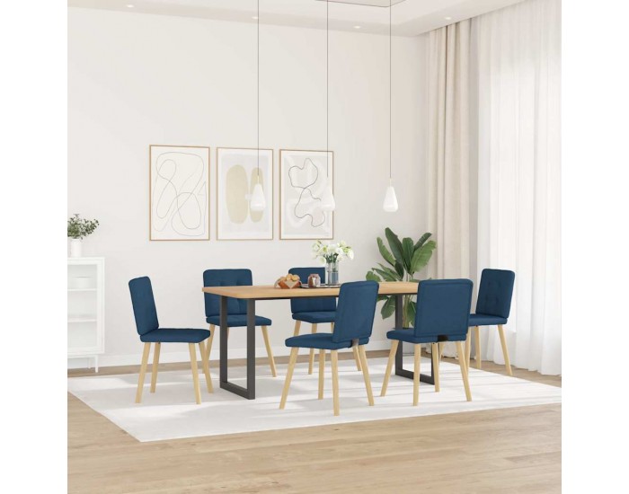 Sonata H Трапезни столове, 6 бр, сини, текстил