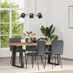 Sonata H Трапезни столове, 4 бр, тъмносиви, кадифе - Scaune de dining