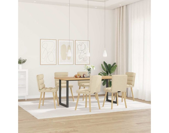 Sonata H Трапезни столове, 6 бр, кремави, плат