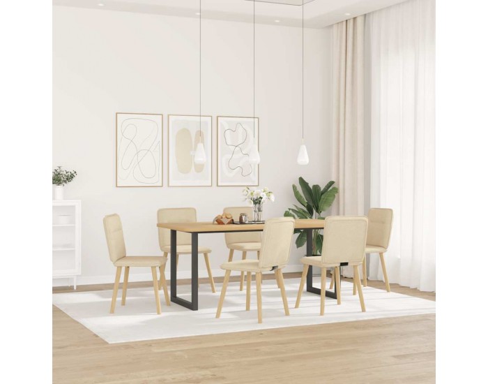 Sonata H Трапезни столове, 6 бр, кремави, плат