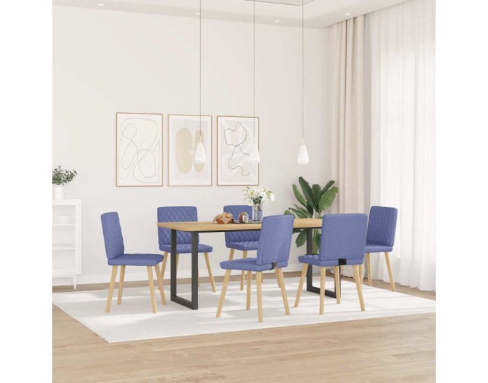 Sonata Scaune de sufragerie 6 buc țesătură Jeans Blue