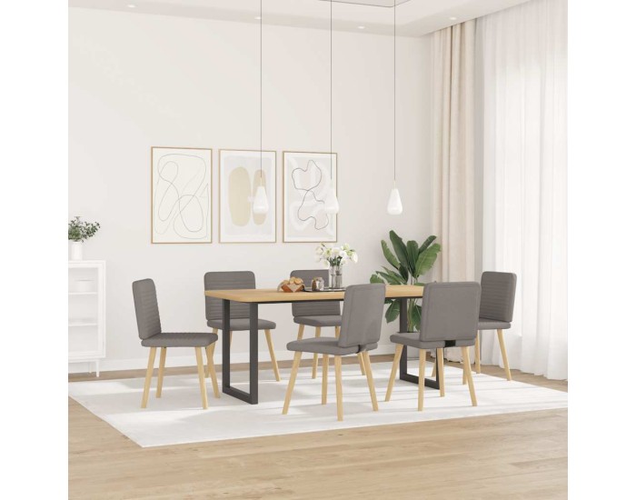 Sonata Scaune de sufragerie, 6 buc., gri taupe, material textil