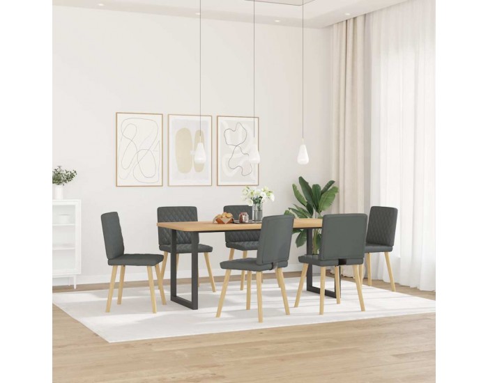 Sonata H Трапезни столове, 6 бр, тъмносиви, текстил