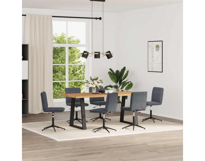 Sonata H Трапезни столове, 6 бр, тъмносиви, кадифе