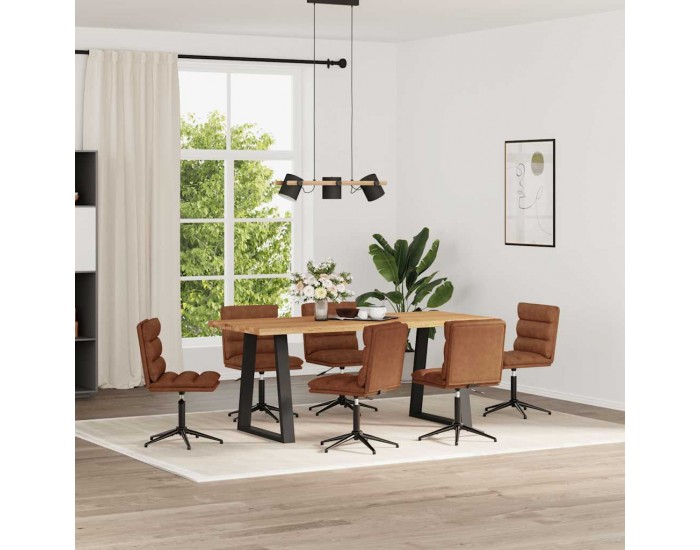Sonata H Трапезни столове, 6 бр, кафяви, изкуствена кожа