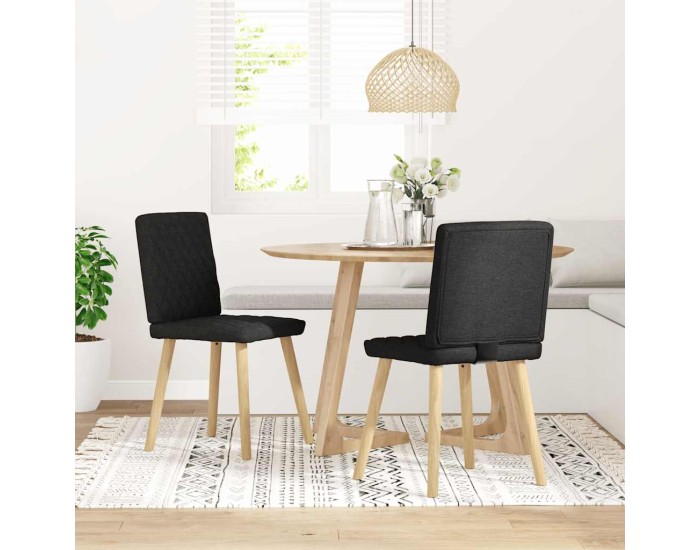 Sonata Scaune de bucătărie, 2 buc. negru, textil