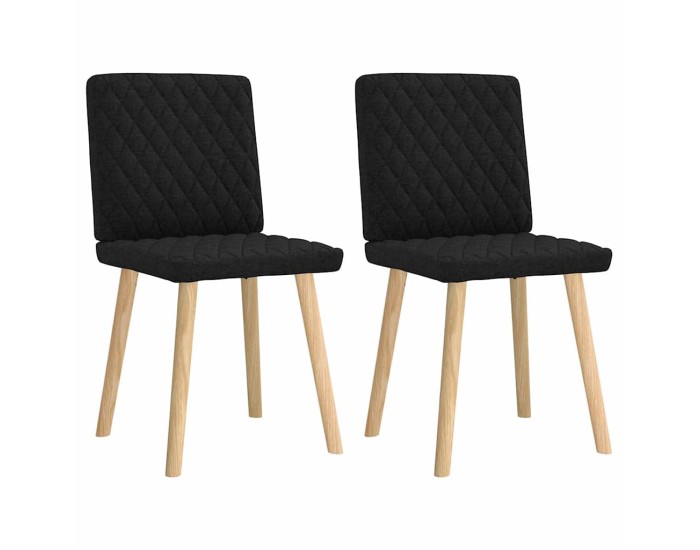 Sonata Scaune de bucătărie, 2 buc. negru, textil