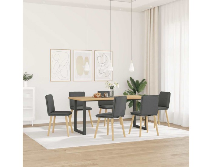 Sonata H Трапезни столове, 6 бр, тъмносиви, текстил