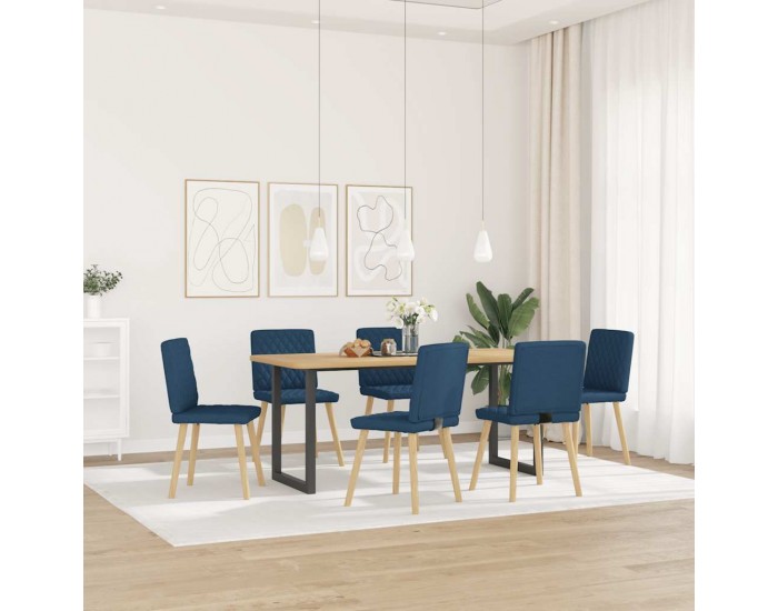 Sonata H Трапезни столове, 6 бр, сини, текстил