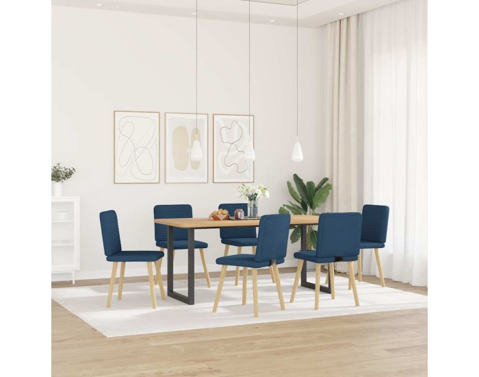 Sonata H Трапезни столове, 6 бр, сини, текстил