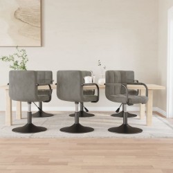 Sonata H Въртящи се трапезни столове, 6 бр, светлосиви, кадифе - Scaune de dining