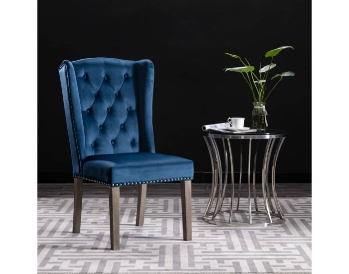 Sonata H Трапезни столове, 4 бр, сини, кадифе