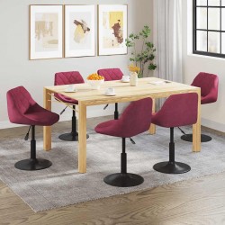 Sonata H Въртящи се трапезни столове, 6 бр, виненочервени, кадифе - Scaune de dining