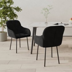 Sonata H Трапезни столове, 2 бр, черни, кадифе - Scaune de dining