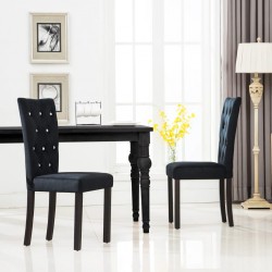 Sonata H Трапезни столове, 2 бр, черни, кадифе - Scaune de dining
