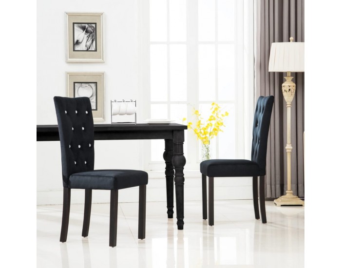 Sonata H Трапезни столове, 2 бр, черни, кадифе