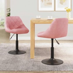 Sonata H Въртящи трапезни столове, 2 бр, розови, кадифе - Scaune de dining