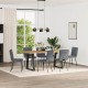 Sonata H Трапезни столове, 6 бр, тъмносиви, кадифе