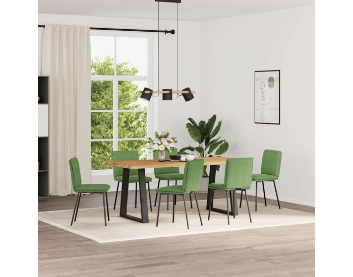 Sonata H Трапезни столове, 6 бр, светлозелени, кадифе