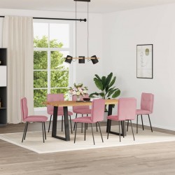 Sonata H Трапезни столове, 6 бр, розови, кадифе - Scaune de dining